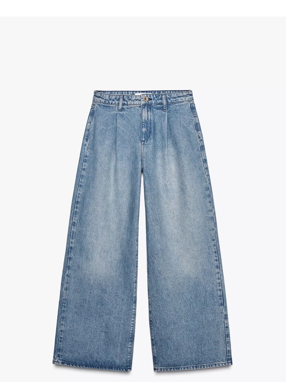 Zara High Rise Darted Wide-Leg Denim Jeans for Women Z1975